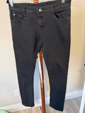 Levi's Black Jeans with Yellow Leather Patch
